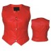 Women’s Matching Red Leather Set  - Jacket, Vest, and Chaps,Woman s Leather Vests