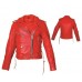 Women’s Matching Red Leather Set  - Jacket, Vest, and Chaps,Woman s Leather Vests